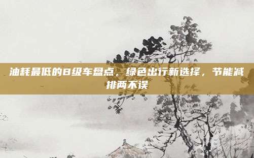 油耗最低的B级车盘点,绿色出行新选择,节能减排两不误