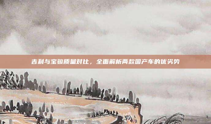 吉利与宝骏质量对比,全面解析两款国产车的优劣势