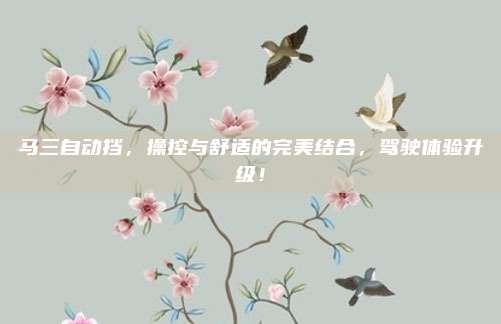 马三自动挡,操控与舒适的完美结合,驾驶体验升级!