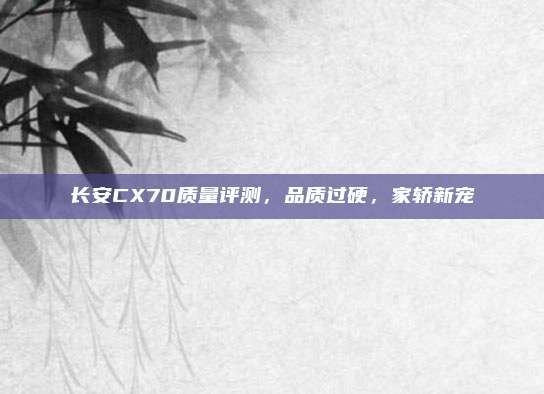 长安CX70质量评测,品质过硬,家轿新宠