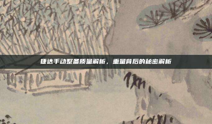捷达手动整备质量解析，重量背后的秘密解析