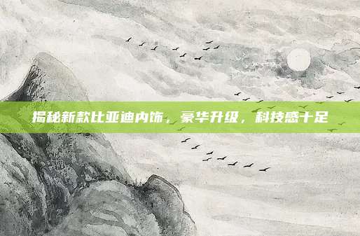 揭秘新款比亚迪内饰,豪华升级,科技感十足