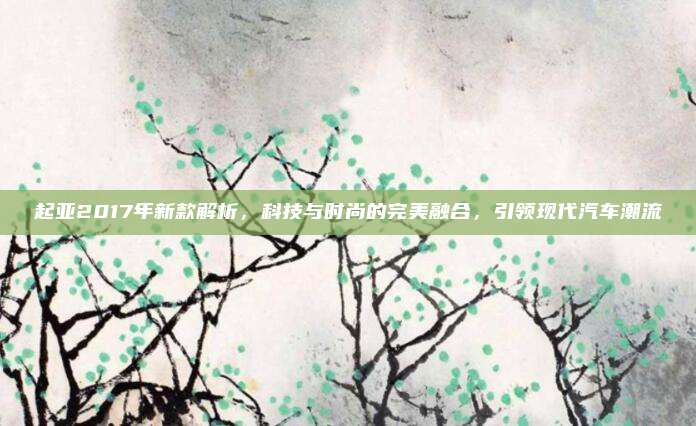 起亚2017年新款解析,科技与时尚的完美融合,引领现代汽车潮流
