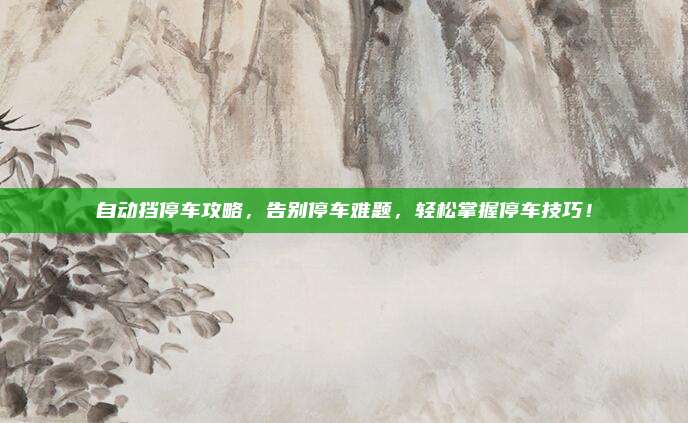 自动挡停车攻略,告别停车难题,轻松掌握停车技巧!