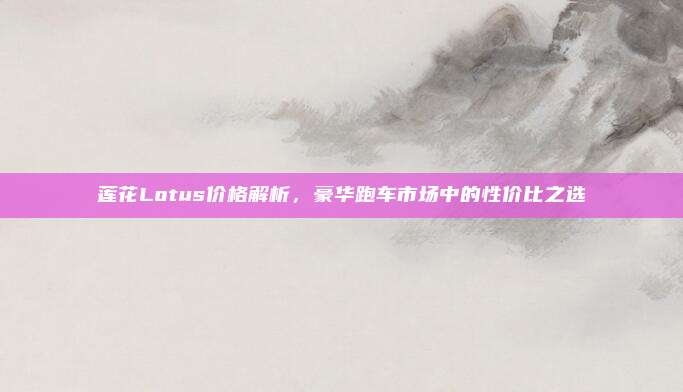 莲花Lotus价格解析,豪华跑车市场中的性价比之选