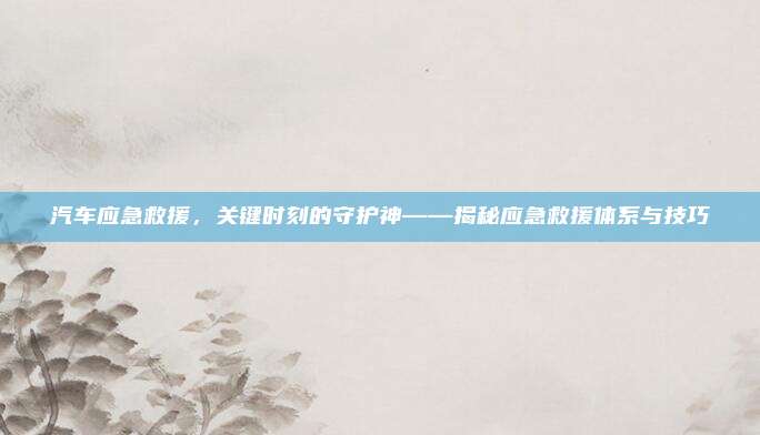 汽车应急救援，关键时刻的守护神——揭秘应急救援体系与技巧