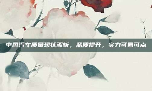 中国汽车质量现状解析，品质提升，实力可圈可点