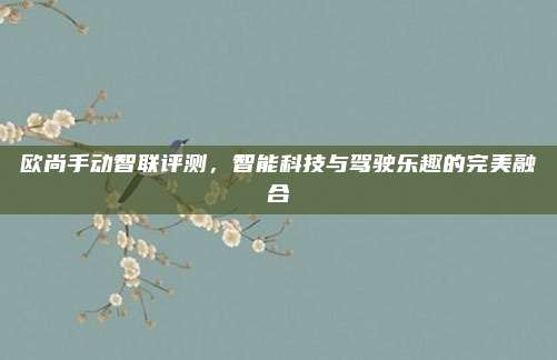欧尚手动智联评测，智能科技与驾驶乐趣的完美融合