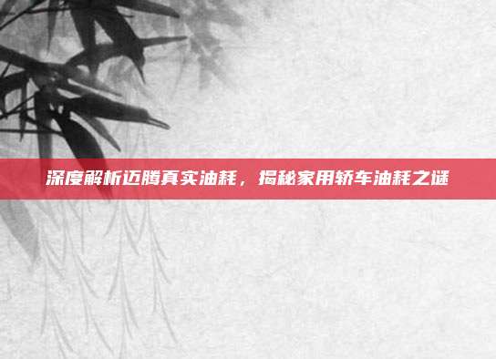 深度解析迈腾真实油耗,揭秘家用轿车油耗之谜