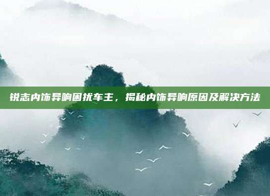 锐志内饰异响困扰车主,揭秘内饰异响原因及解决方法