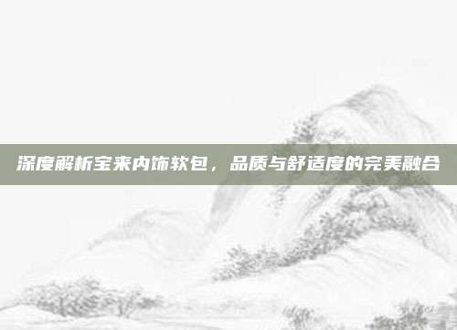 深度解析宝来内饰软包,品质与舒适度的完美融合