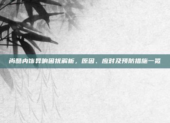 尚酷内饰异响困扰解析,原因、应对及预防措施一览