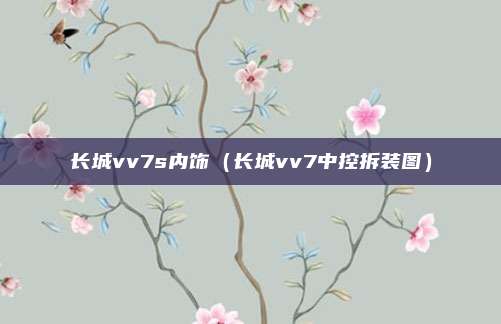 长城vv7s内饰（长城vv7中控拆装图）