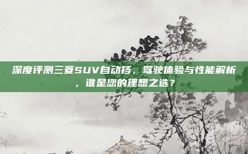 深度评测三菱SUV自动挡,驾驶体验与性能解析,谁是您的理想之选?