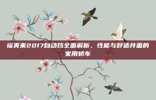 福美来2017自动挡全面解析,性能与舒适并重的家用轿车