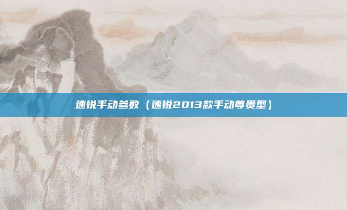 速锐手动参数（速锐2013款手动尊贵型）