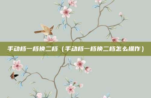 手动档一档换二档(手动档一档换二档怎么操作)