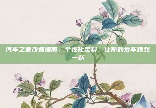 汽车之家改装指南,个性化定制,让你的爱车焕然一新