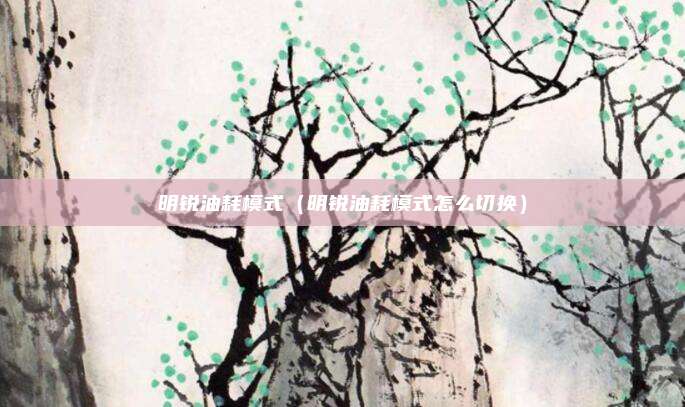 明锐油耗模式(明锐油耗模式怎么切换)