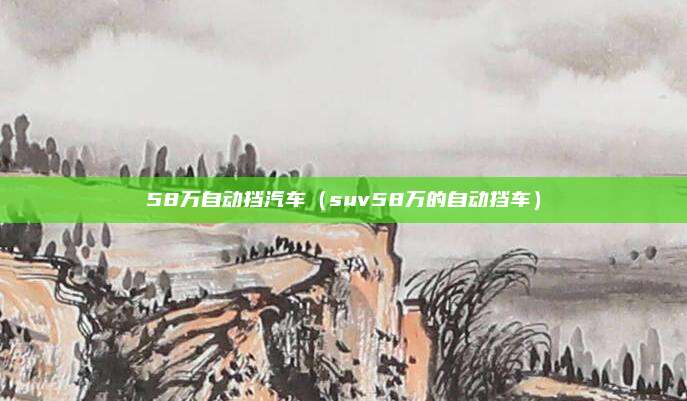 58万自动挡汽车（suv58万的自动挡车）
