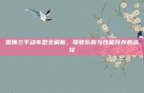 雪佛兰手动车型全解析,驾驶乐趣与性能并存的选择