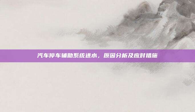汽车停车辅助系统进水,原因分析及应对措施