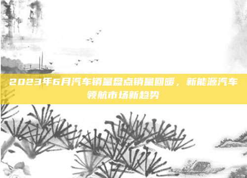 2023年6月汽车销量盘点销量回暖,新能源汽车领航市场新趋势