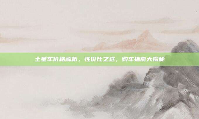 土星车价格解析,性价比之选,购车指南大揭秘