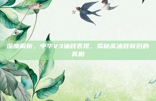 深度解析,中华V3油耗表现,揭秘高油耗背后的真相
