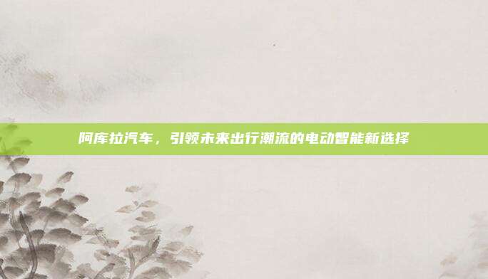阿库拉汽车,引领未来出行潮流的电动智能新选择