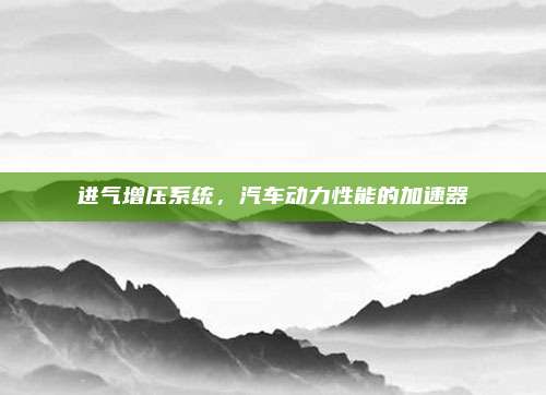 进气增压系统,汽车动力性能的加速器