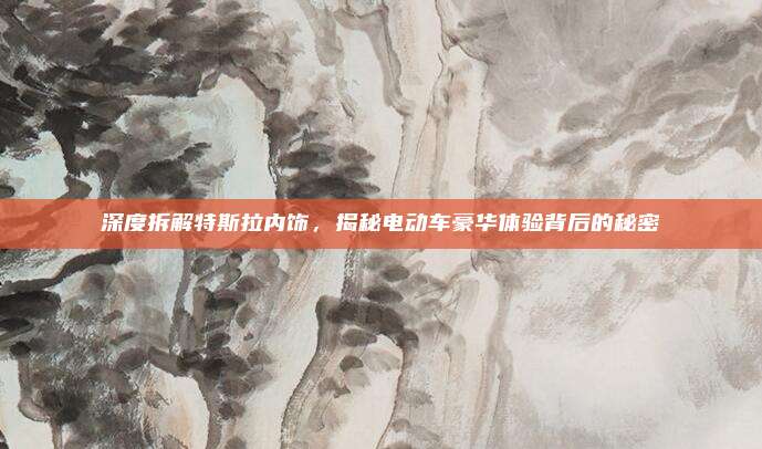 深度拆解特斯拉内饰,揭秘电动车豪华体验背后的秘密