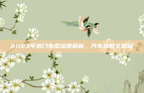 2023年热门车型深度解析,汽车参数全揭秘