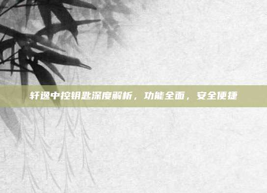 轩逸中控钥匙深度解析,功能全面,安全便捷