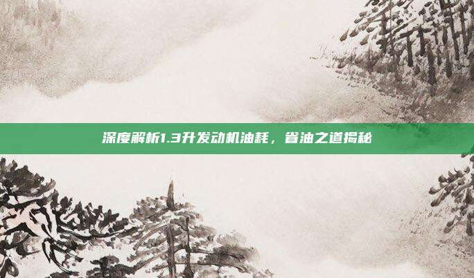 深度解析1.3升发动机油耗,省油之道揭秘