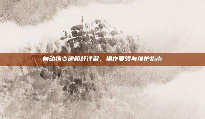 自动挡变速箱杆详解,操作要领与维护指南