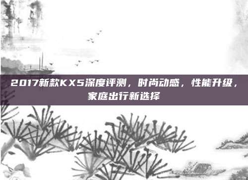2017新款KX5深度评测,时尚动感,性能升级,家庭出行新选择
