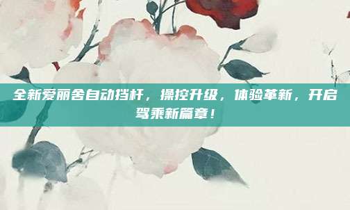 全新爱丽舍自动挡杆，操控升级，体验革新，开启驾乘新篇章！
