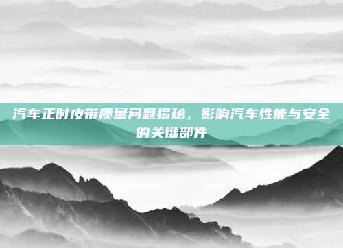 汽车正时皮带质量问题揭秘,影响汽车性能与安全的关键部件