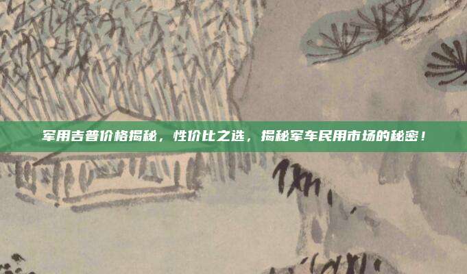 军用吉普价格揭秘,性价比之选,揭秘军车民用市场的秘密!