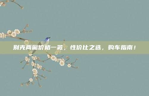别克两厢价格一览,性价比之选,购车指南!
