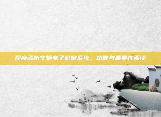 深度解析车辆电子稳定系统,功能与重要性解读
