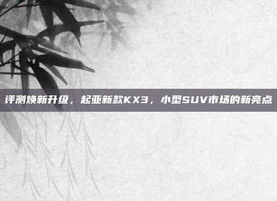 评测焕新升级,起亚新款KX3,小型SUV市场的新亮点