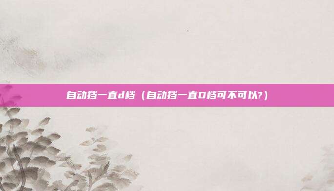 自动挡一直d档（自动挡一直D档可不可以?）