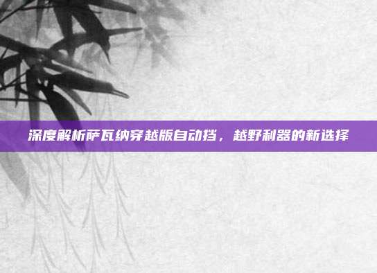深度解析萨瓦纳穿越版自动挡,越野利器的新选择