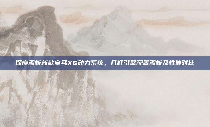深度解析新款宝马X6动力系统,几杠引擎配置解析及性能对比