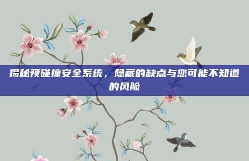 揭秘预碰撞安全系统,隐藏的缺点与您可能不知道的风险