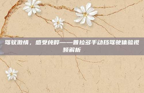 驾驭激情,感受纯粹——普拉多手动挡驾驶体验视频解析