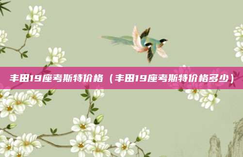 丰田19座考斯特价格（丰田19座考斯特价格多少）