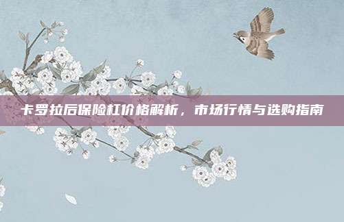 卡罗拉后保险杠价格解析,市场行情与选购指南